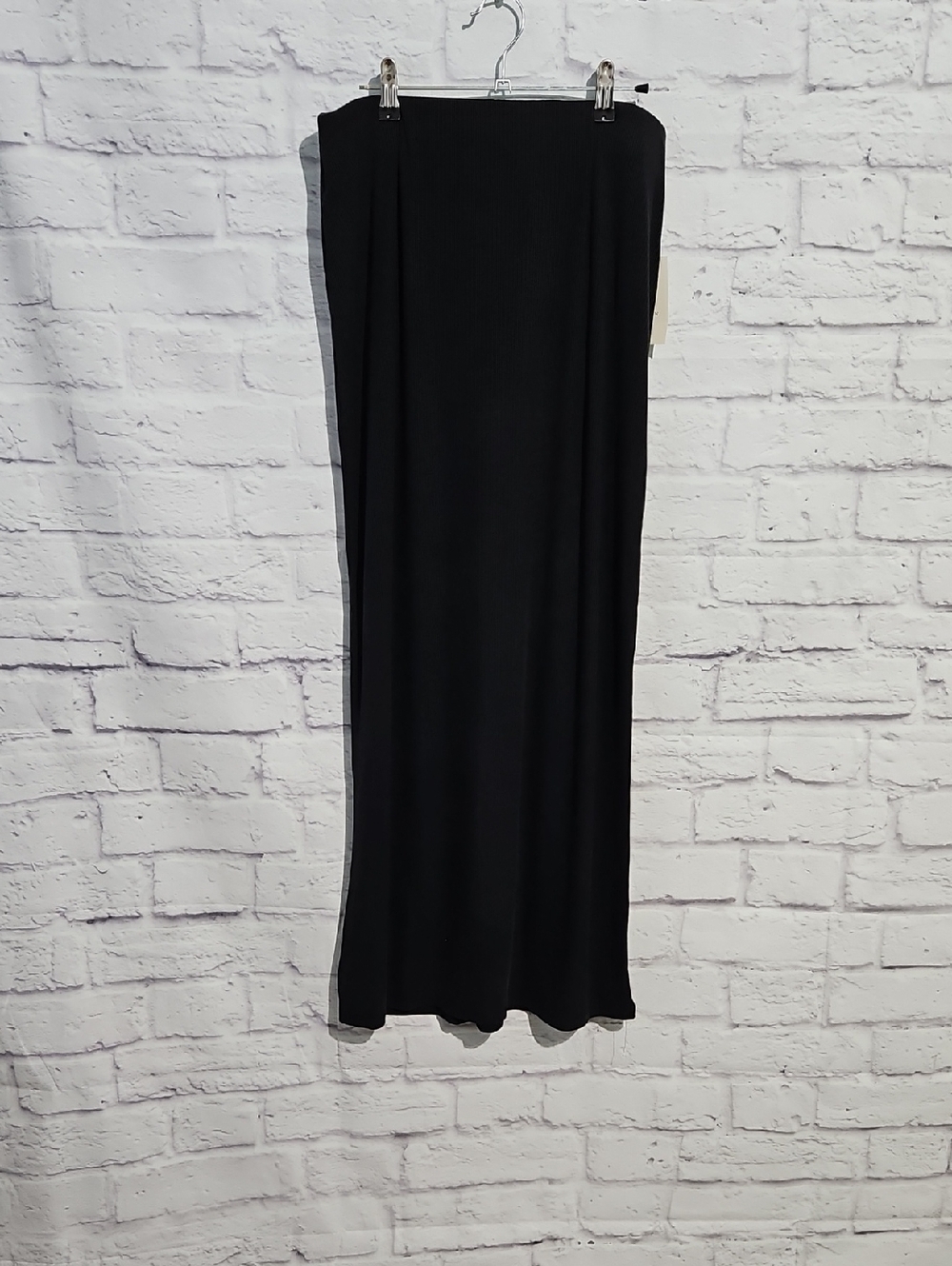 a new day Black Ribbed Maxi Skirt - Sleek Straight Silhouette